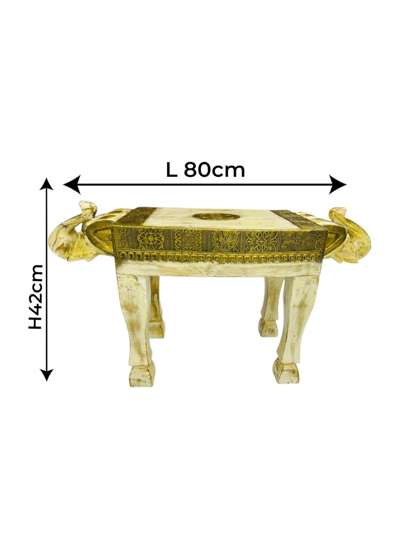 Regium Craft handmade solid wood & Brass banch ,stool & cofee table ,Orignal solid wood . - Image 2